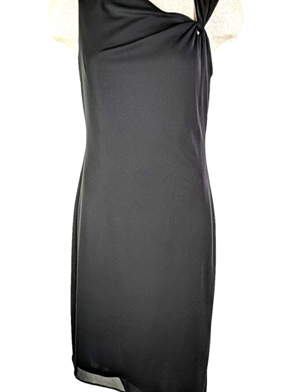 David Meister Black Sleeveless Midi Dress Size 14 Like New